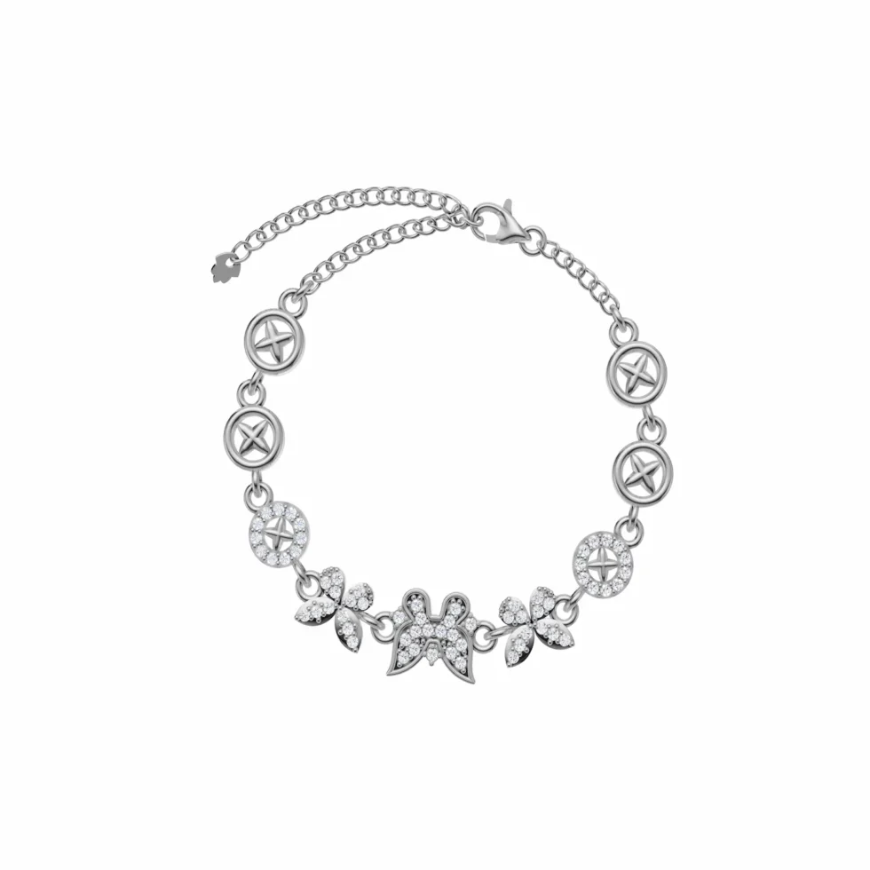 Butterfly Floral Link Bracelet B 97