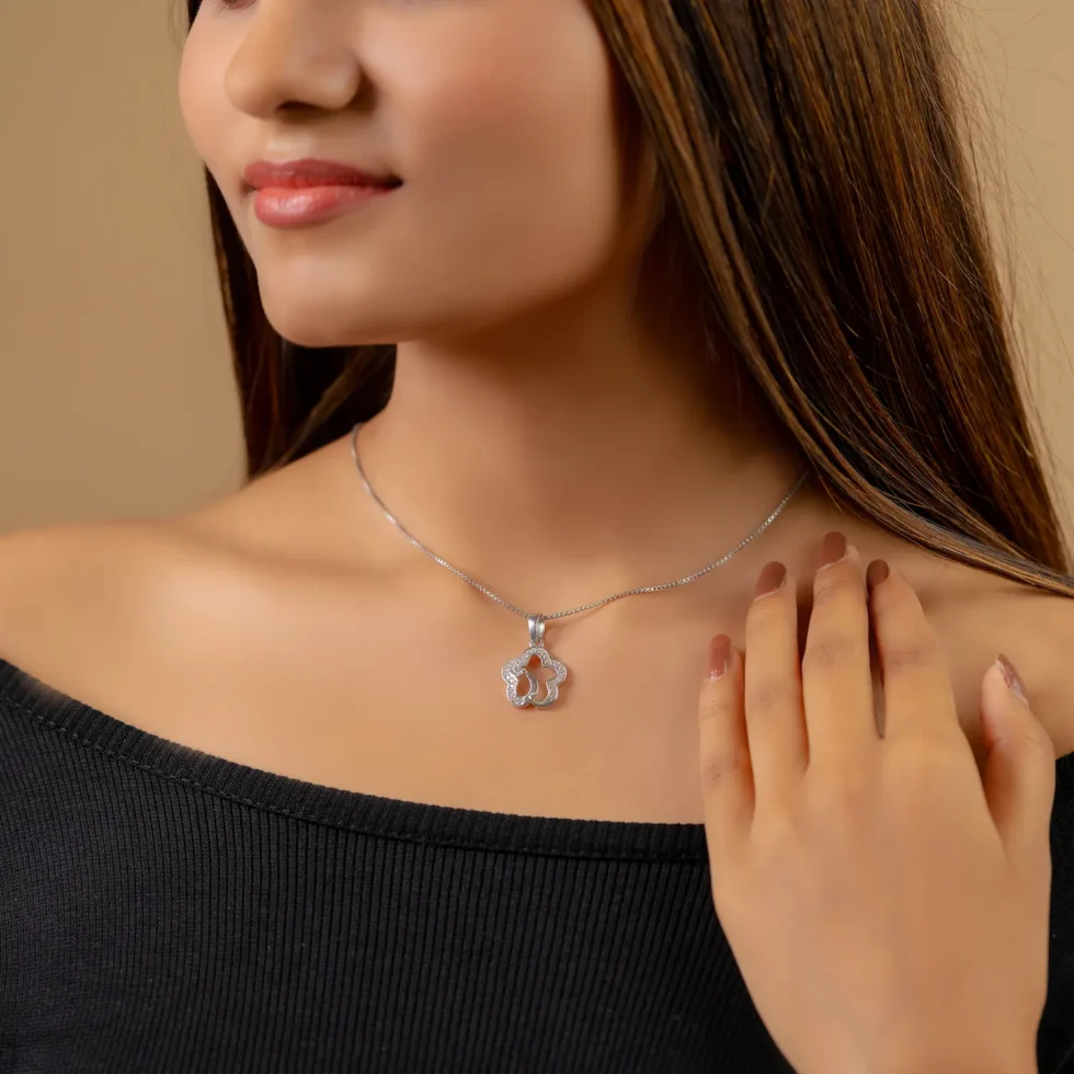 Dainty Blossom Pendant N18 with model