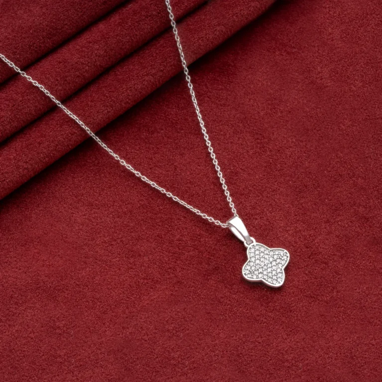 Diamond Clover Necklace (N1) on table