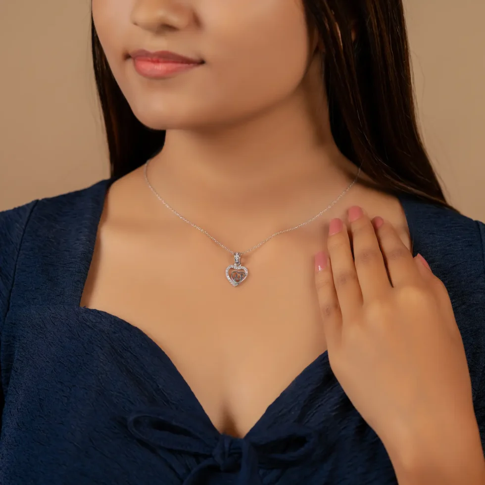 Forever Heart Pendant Necklace P3 with model