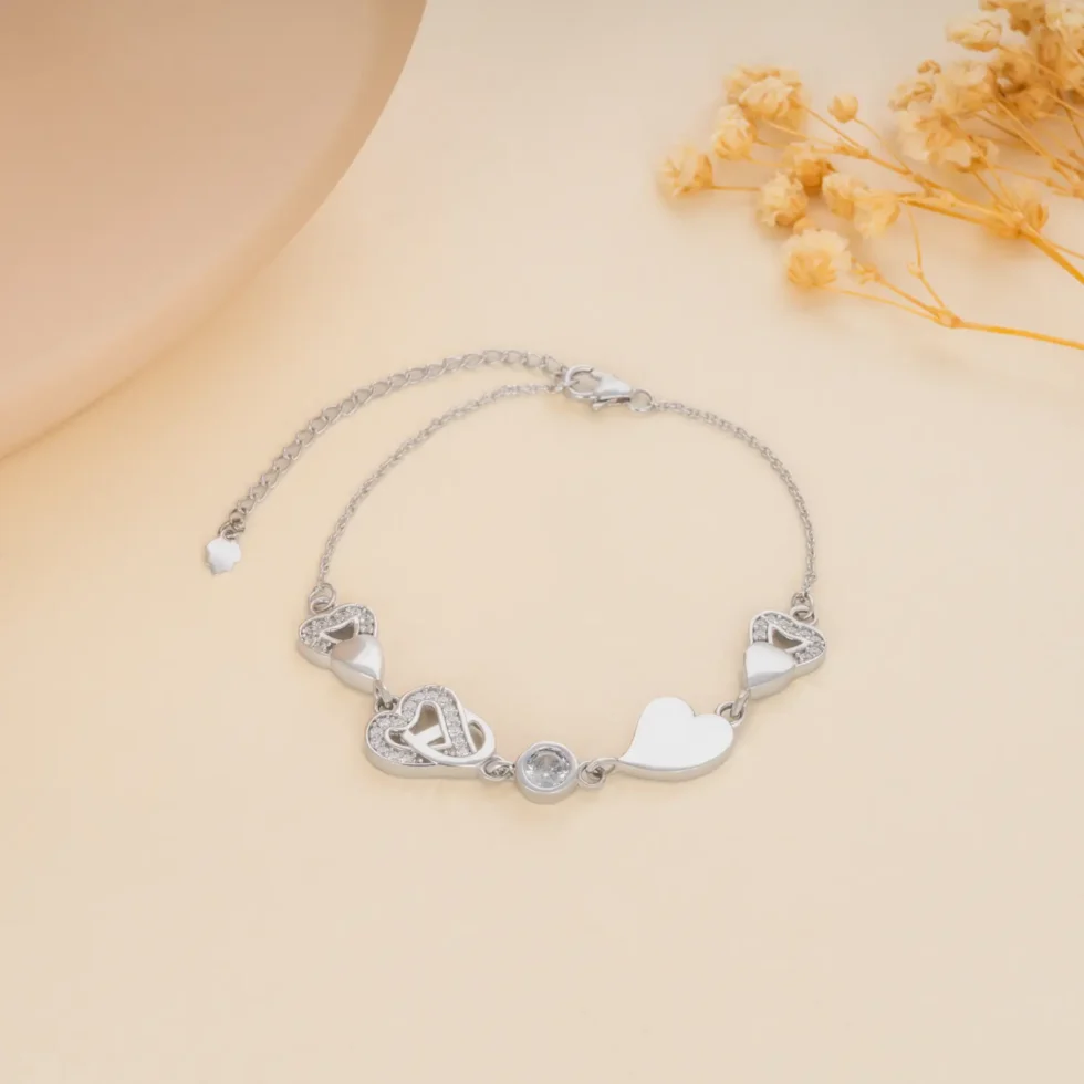 Heart Link Bracelet B 19 on table 2