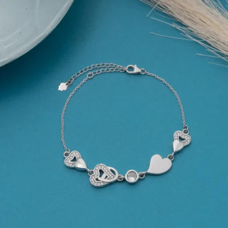 Heart Link Bracelet B 19 on table