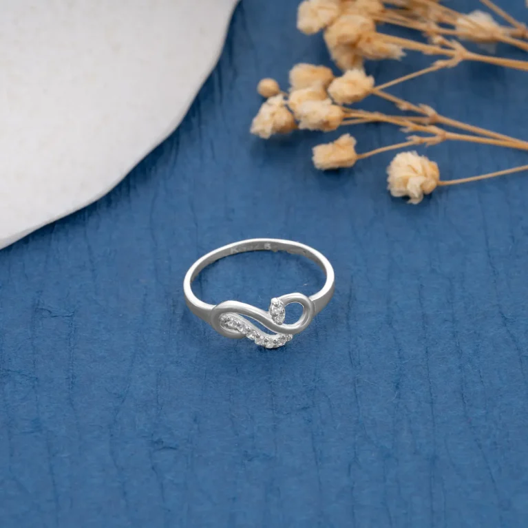 Infinity Lace Diamond Ring R155 on table
