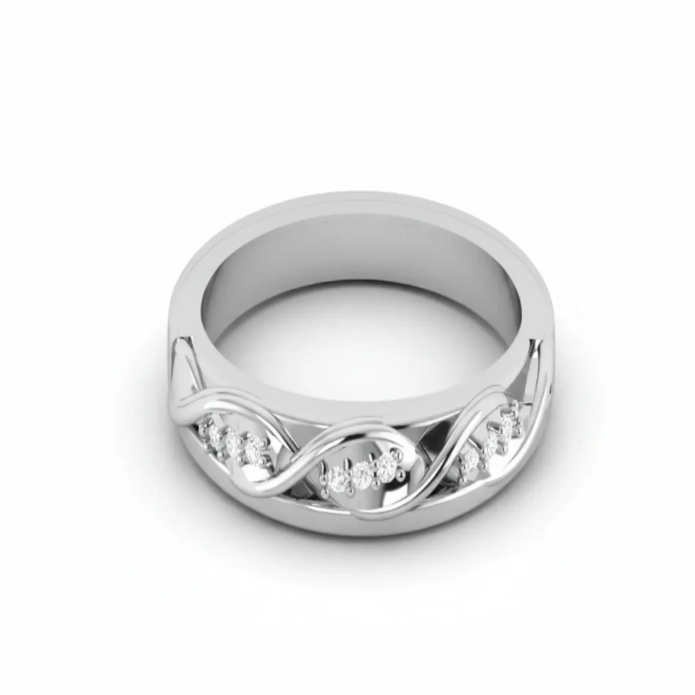 Infinity Weave Diomond Band Ring CR 12