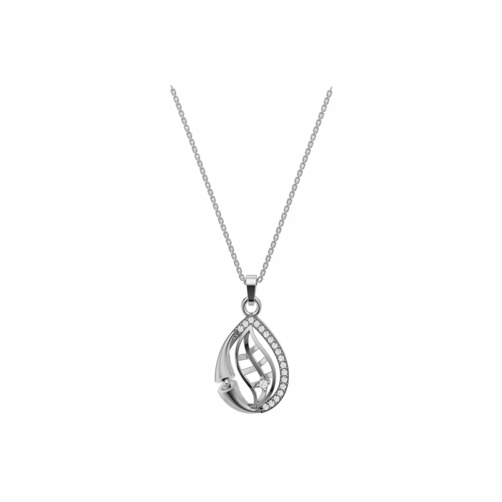 Leaf Illusion Diamond Pendant P51