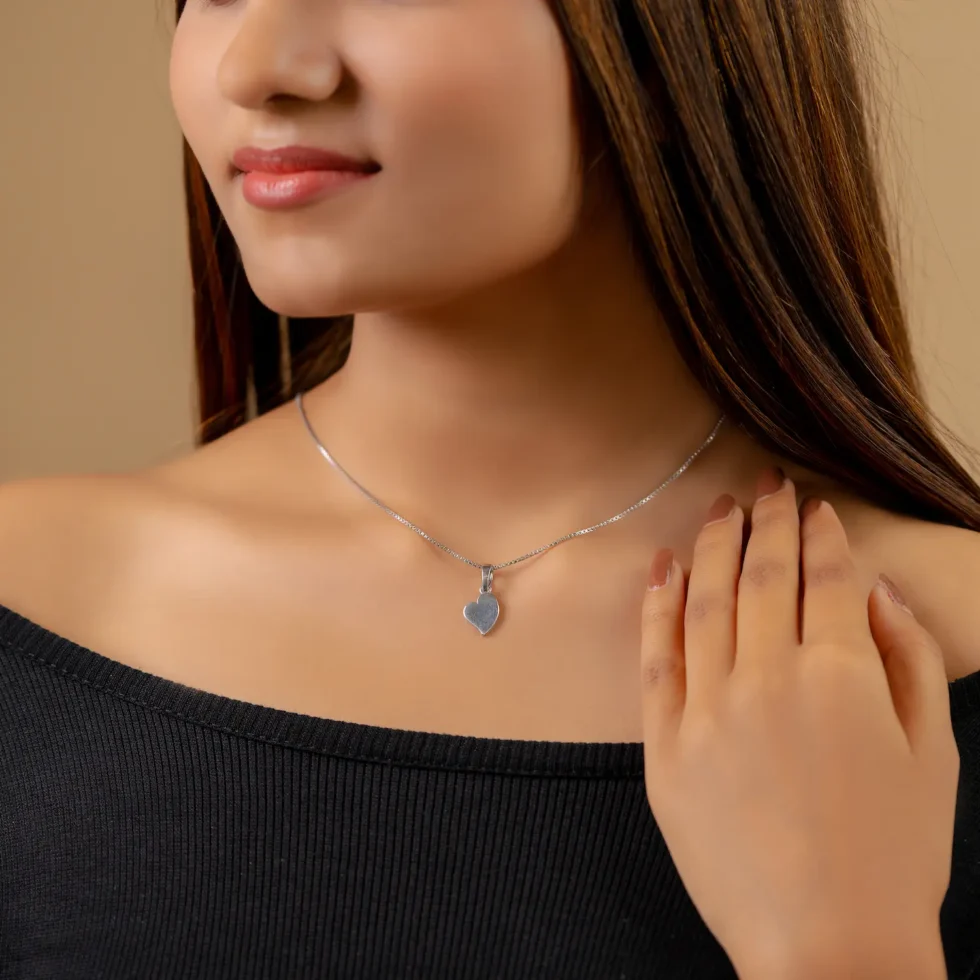 Love Heart Silver Pendant A1 with model