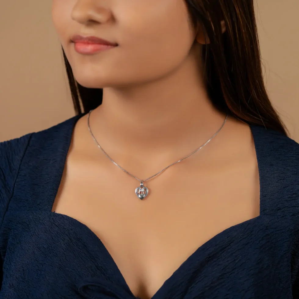 Love Pendant Necklace N27 with model