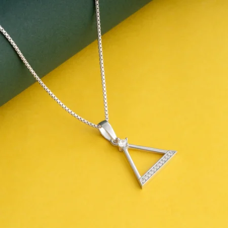 Minimalist Triangle Necklace N40 on table
