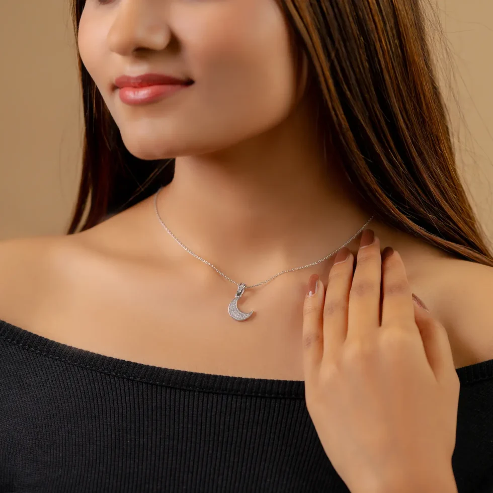 Moon Necklace (N2) with model