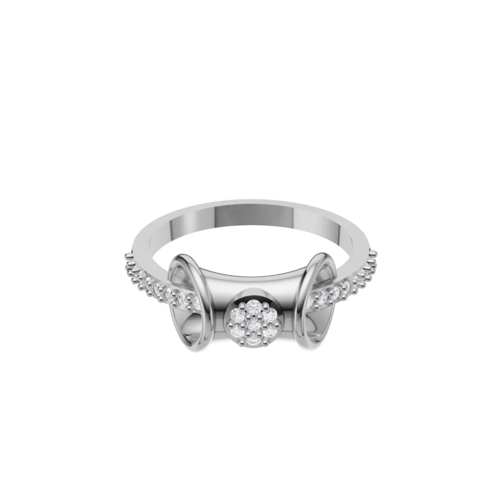 Nishav Jewellers 925 Sterling Silver Cannoli Ring R 22