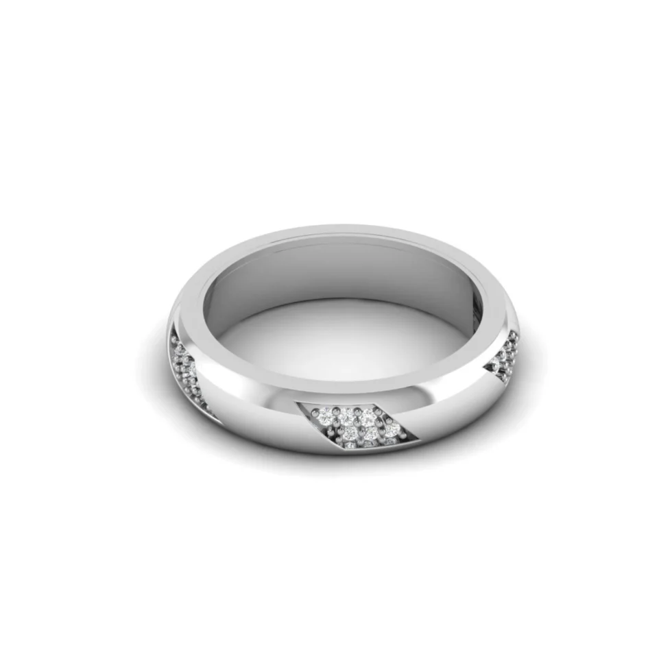 Nishav Jewellers 925 Sterling Silver Diamond Band Ring CR18 (1)