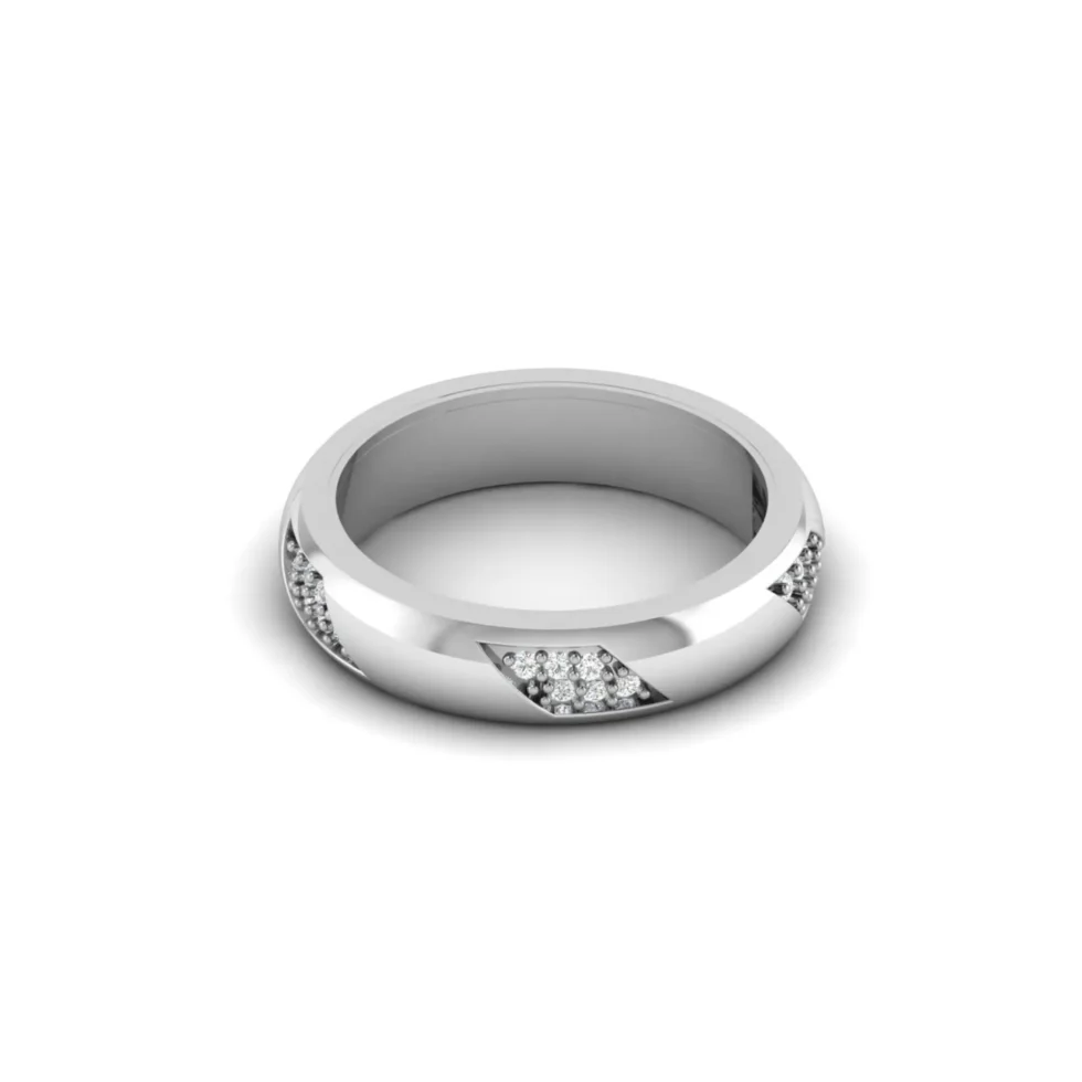 Nishav Jewellers 925 Sterling Silver Diamond Band Ring CR18