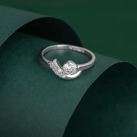 Nishav Jewellers 925 Sterling Silver DuoFlora Ring R 148 on table