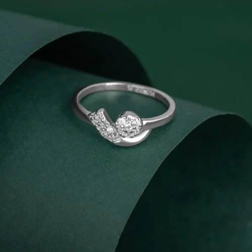 Nishav Jewellers 925 Sterling Silver DuoFlora Ring R 148 on table
