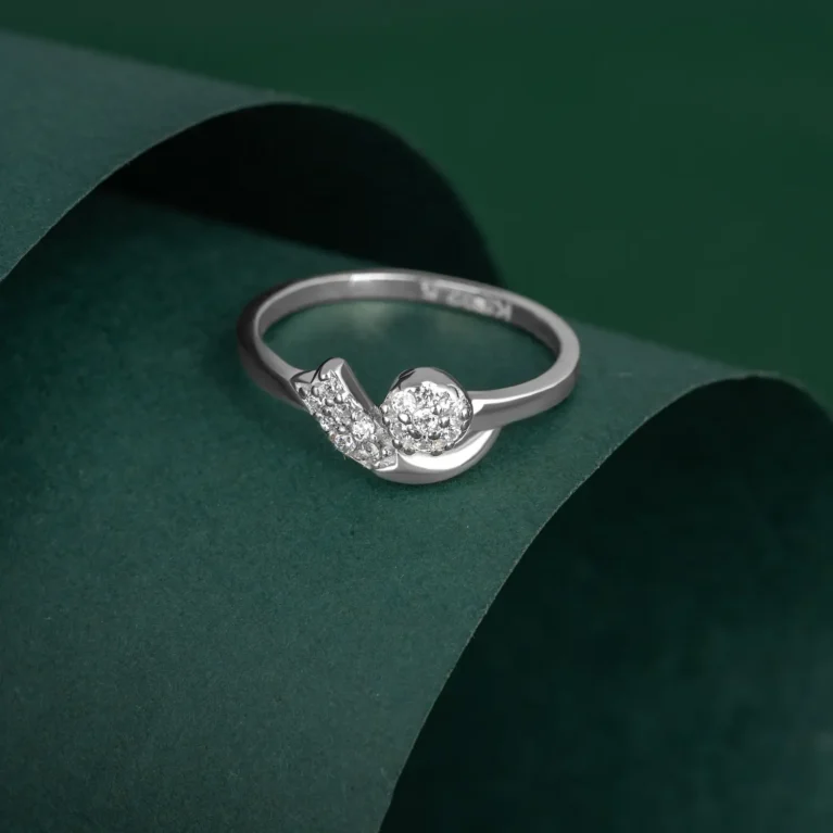 Nishav Jewellers 925 Sterling Silver DuoFlora Ring R 148 on table