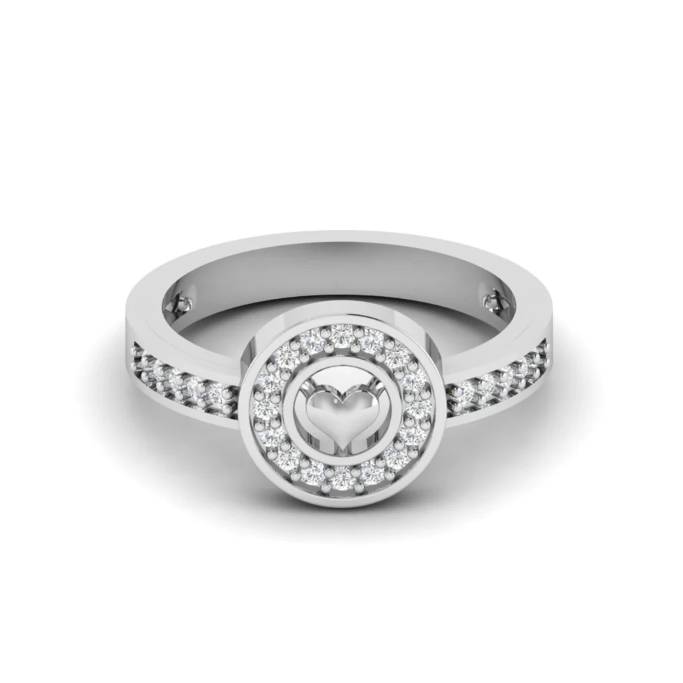 Nishav Jewellers 925 Sterling Silver Eternal Heart Halo Ring R 202 (1)