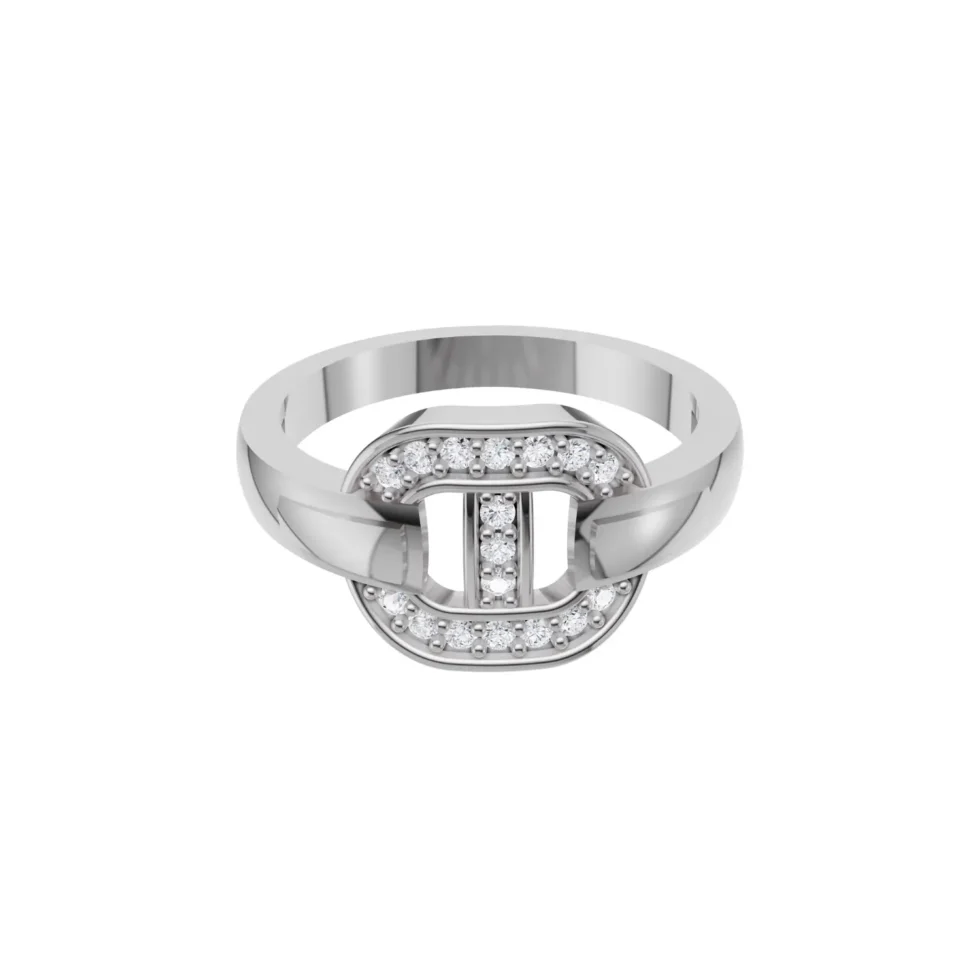 Nishav Jewellers 925 Sterling Silver Hermes diamond Ring R 67 (1)