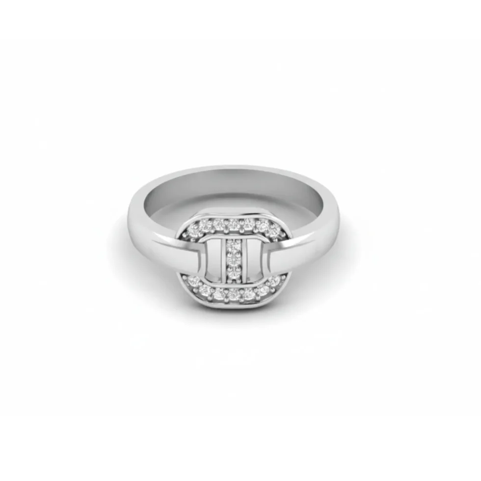 Nishav Jewellers 925 Sterling Silver Hermes diamond Ring R 67
