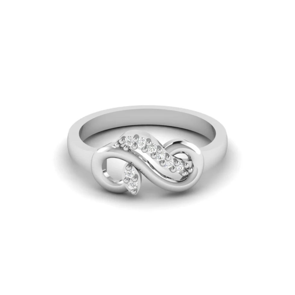 Nishav Jewellers 925 Sterling Silver Infinity Lace Diamond Ring R15