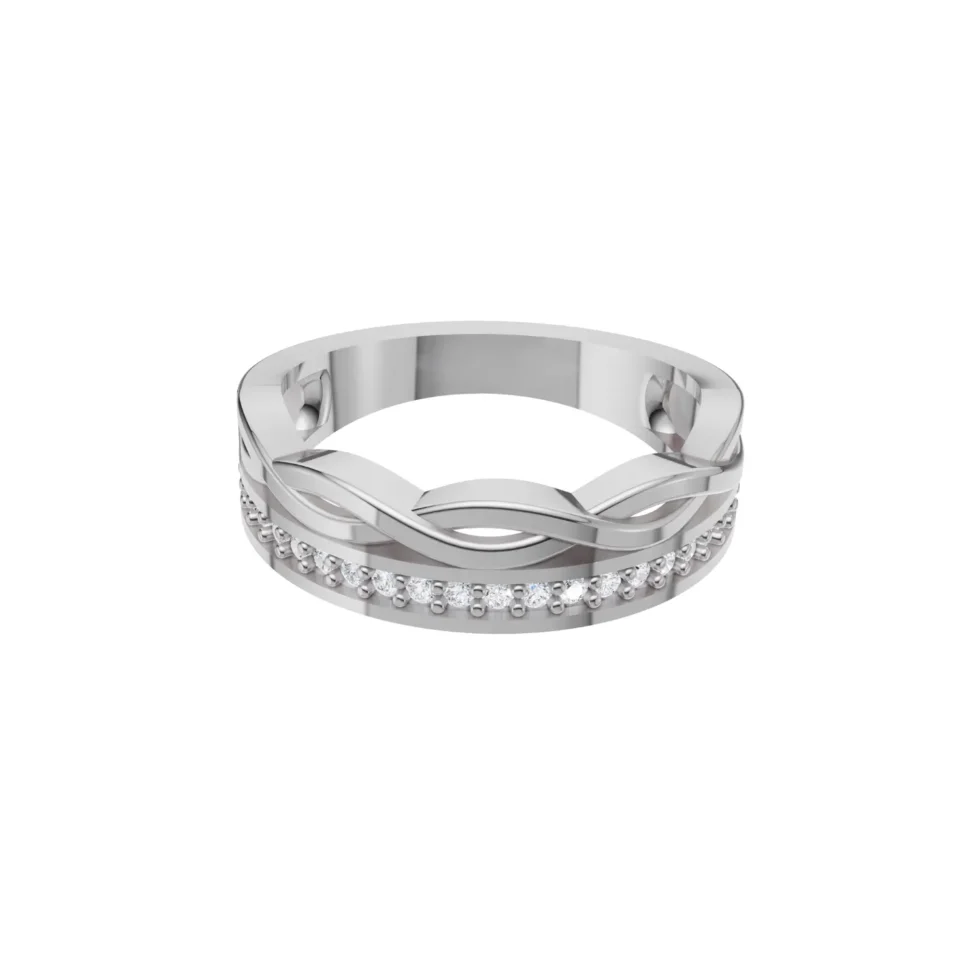 Nishav Jewellers 925 Sterling Silver Infinity Wave Diamond Ring R 200