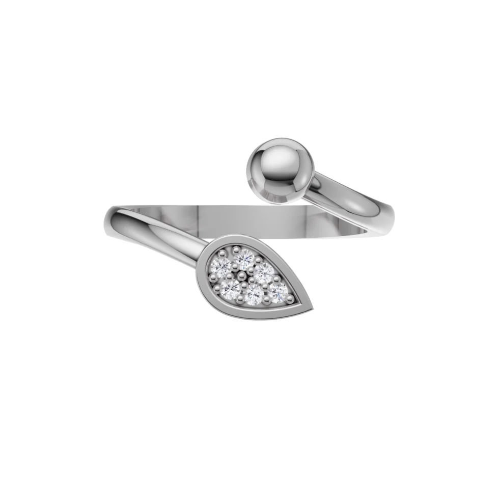 Nishav Jewellers 925 Sterling Silver Teardrop Sparkle Toe Ring R 40