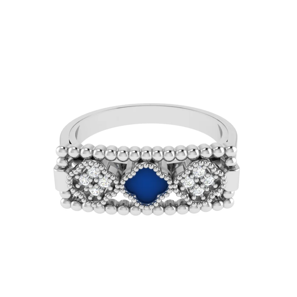 Nishav Jewellers 925 Sterling Silver Victoria Clover Ring R 101
