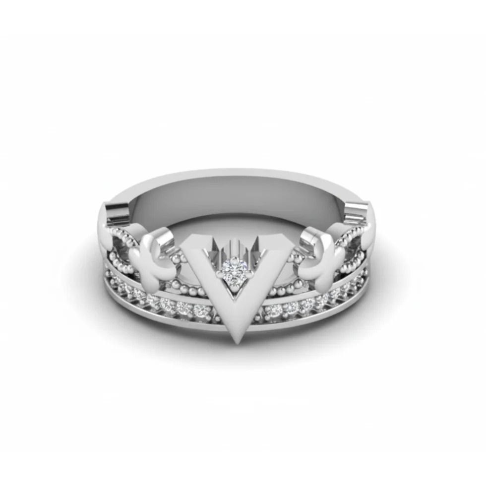 Nishav Jewellers 925 Sterling Silver Victory Crown Diamond Ring R 190