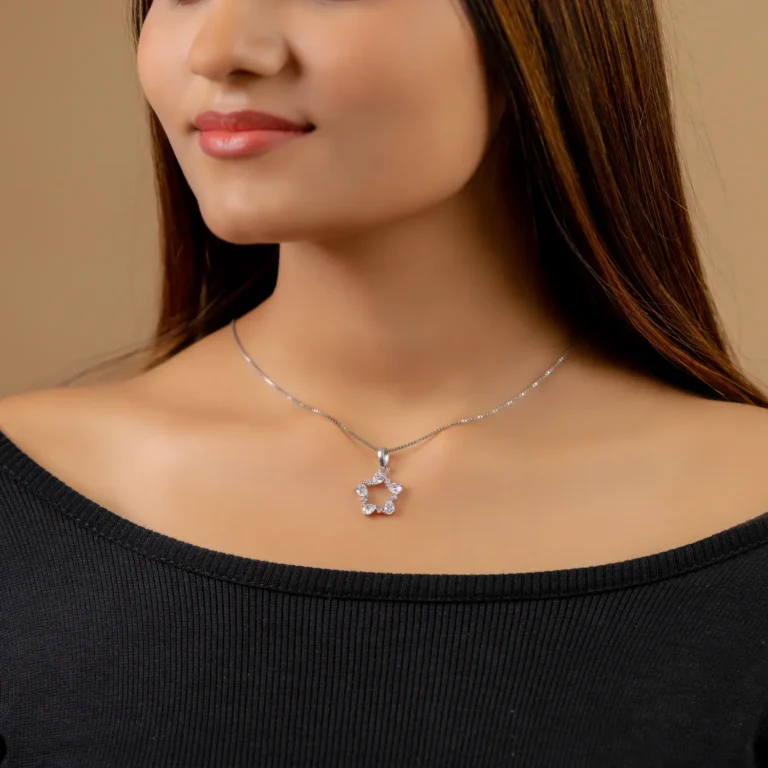Pear Star Cluster Necklace N63 with model