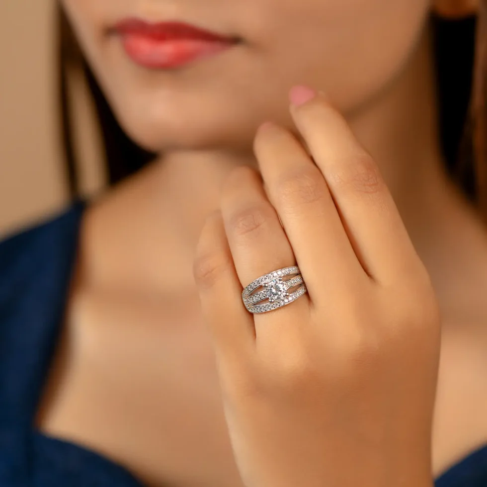 Royal Cascade Diamond Ring R 205 with model