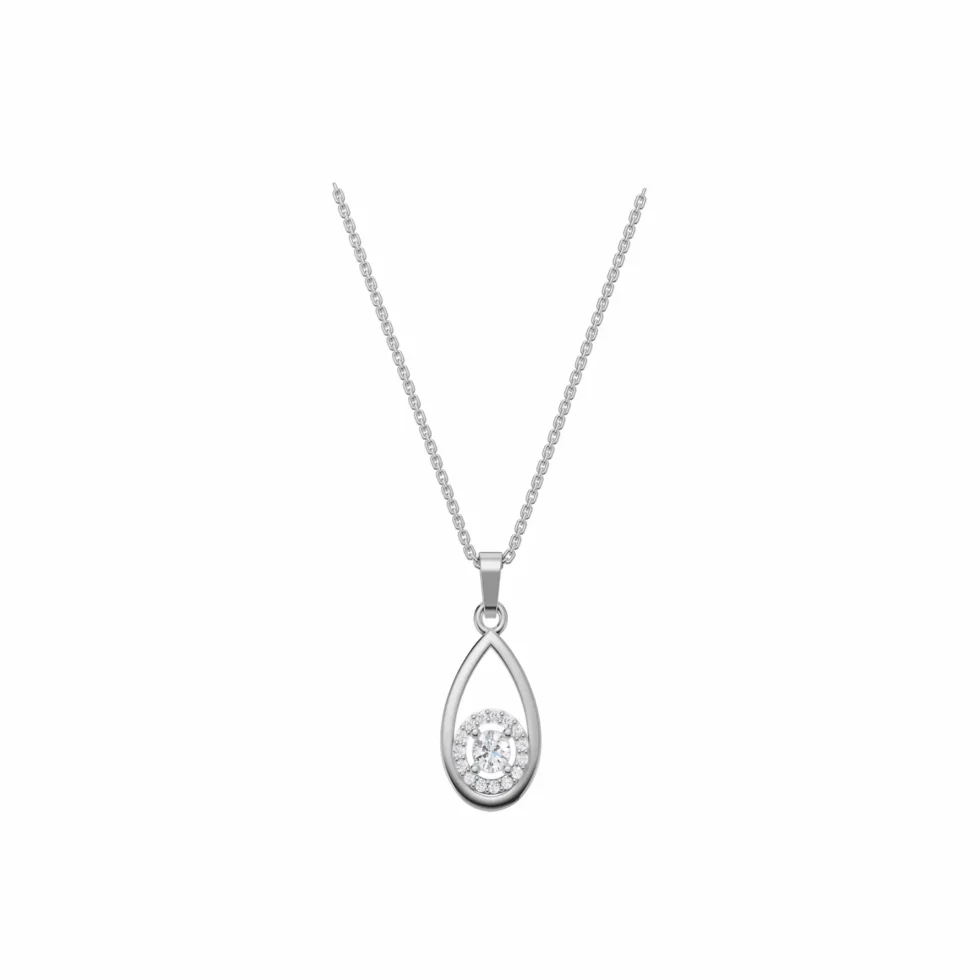 Teardrop Halo Pendant N36