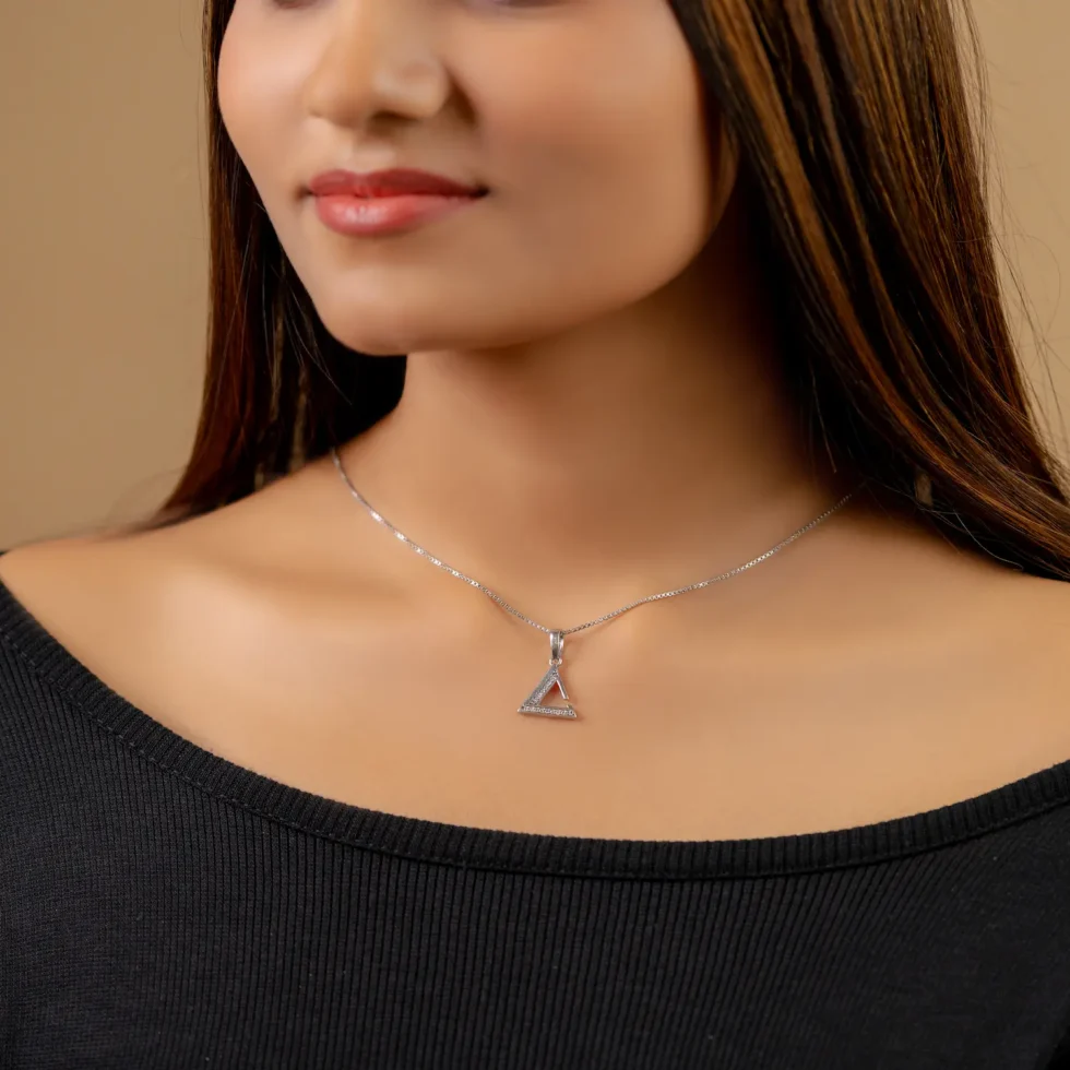 Triangle Crystal Pendant N3 with model