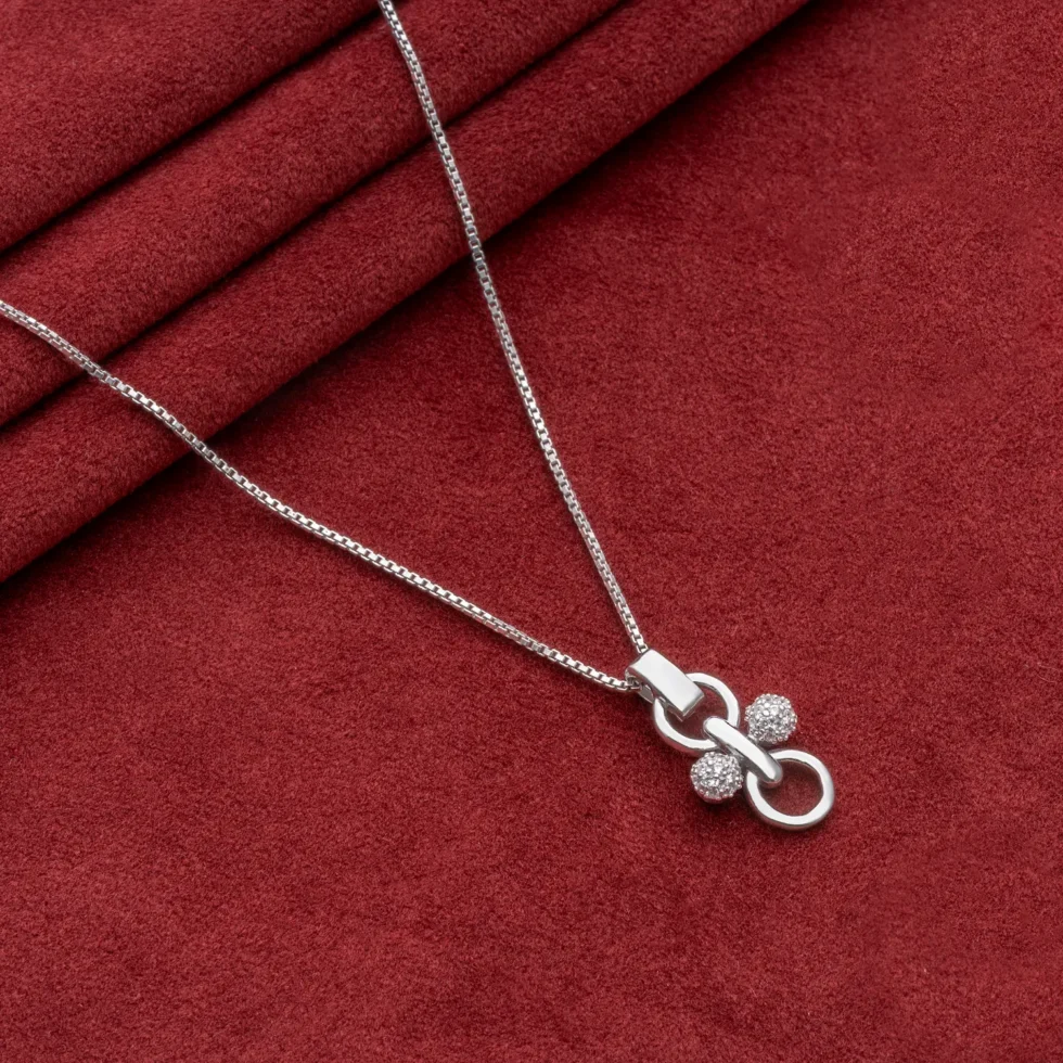 Trilogy Linked Pendant Necklace N69 on table