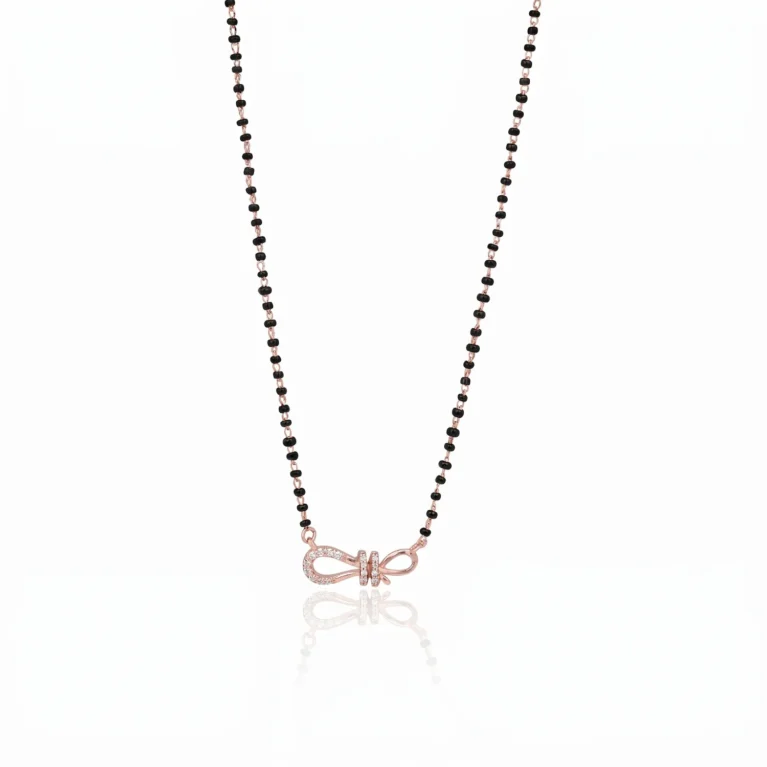 Nishav Jewellers 925 Sterling Silver Blush Knot Mangalsutra