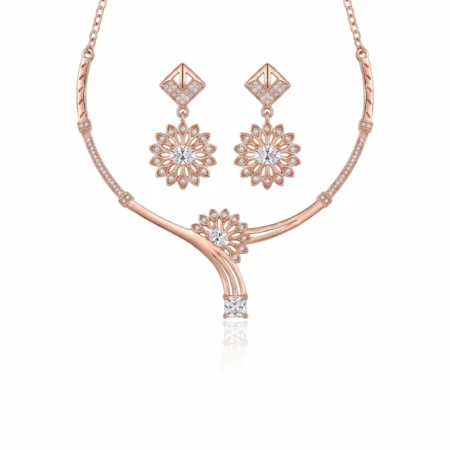 Nishav Jewellers 925 Sterling Silver Floral Cascade Y-Necklace Set