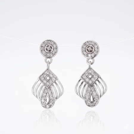 Lattice Diamond Drops earrings c99