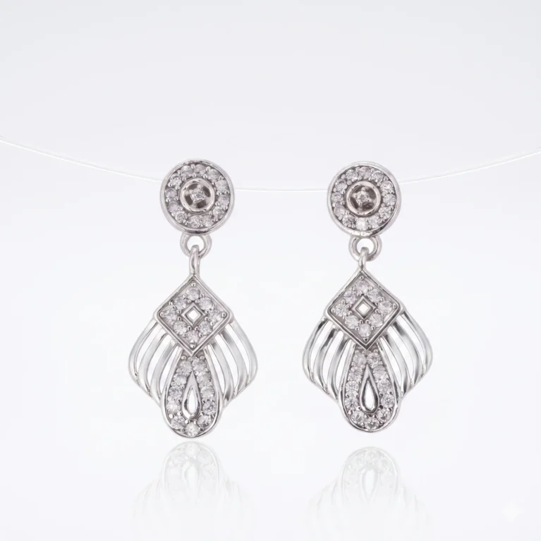 Lattice Diamond Drops earrings c99