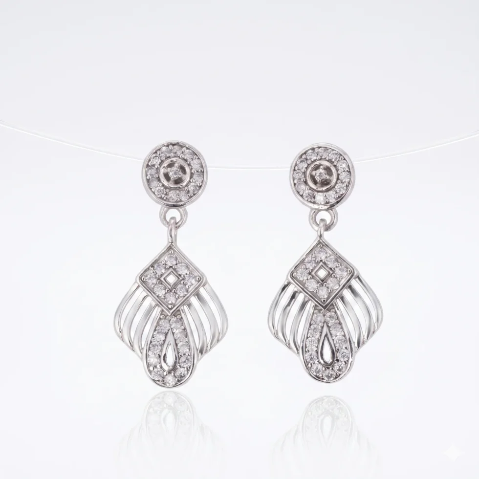 Lattice Diamond Drops earrings c99