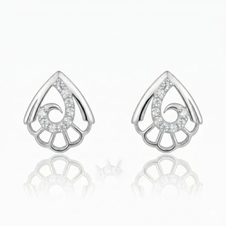 Rhodium Plated Filigree Earrings