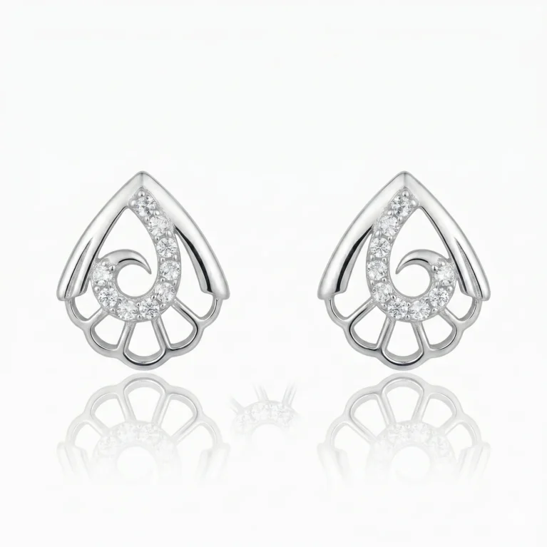 Rhodium Plated Filigree Earrings