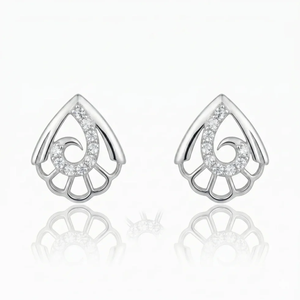 Rhodium Plated Filigree Earrings