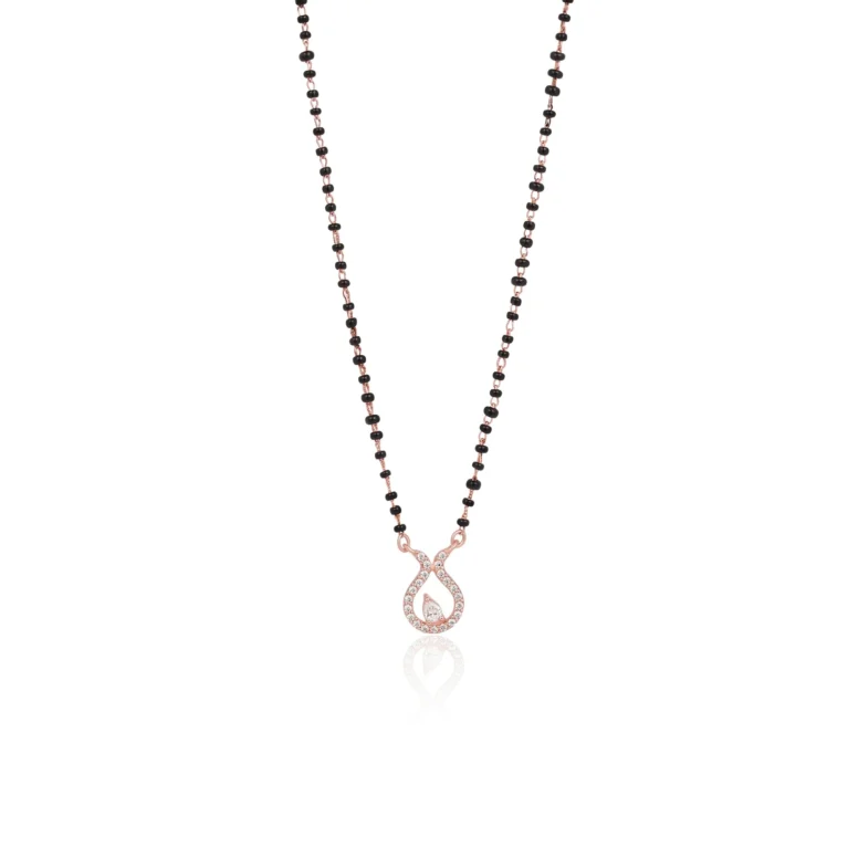 Nishav Jewellers 925 Sterling Silver Rose Drop Mangalsutra