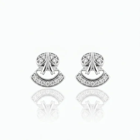Nishav Jewellers 925 Sterling Silver Royal Emblem Fan Earring