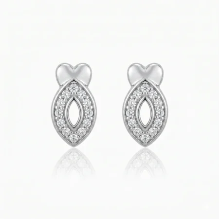 Silver Crest Pavé Earrings