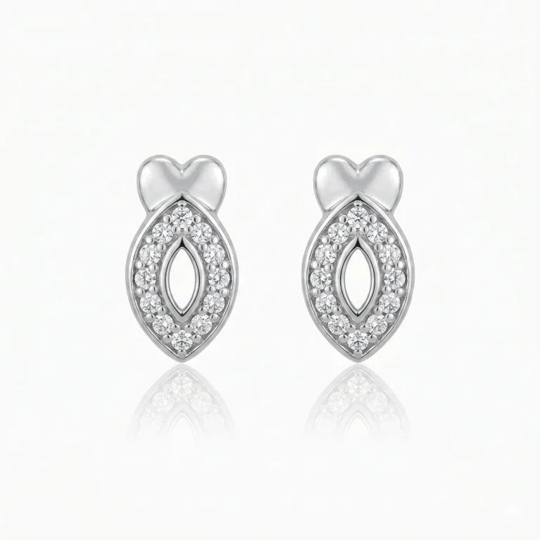 Silver Crest Pavé Earrings