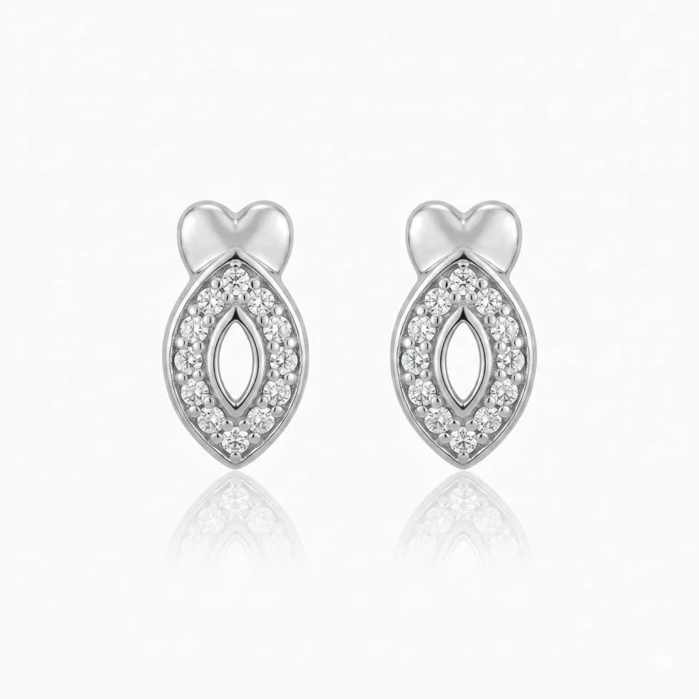 Silver Crest Pavé Earrings