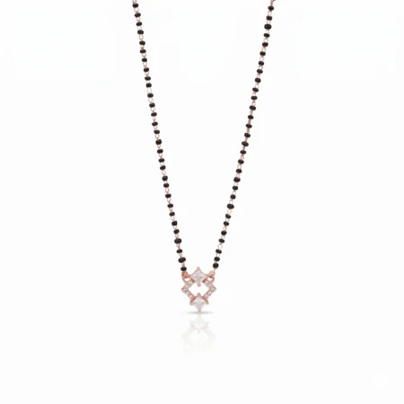 Nishav Jewellers 925 Sterling Silver Square-cut Open-rhombus Mangalsutra