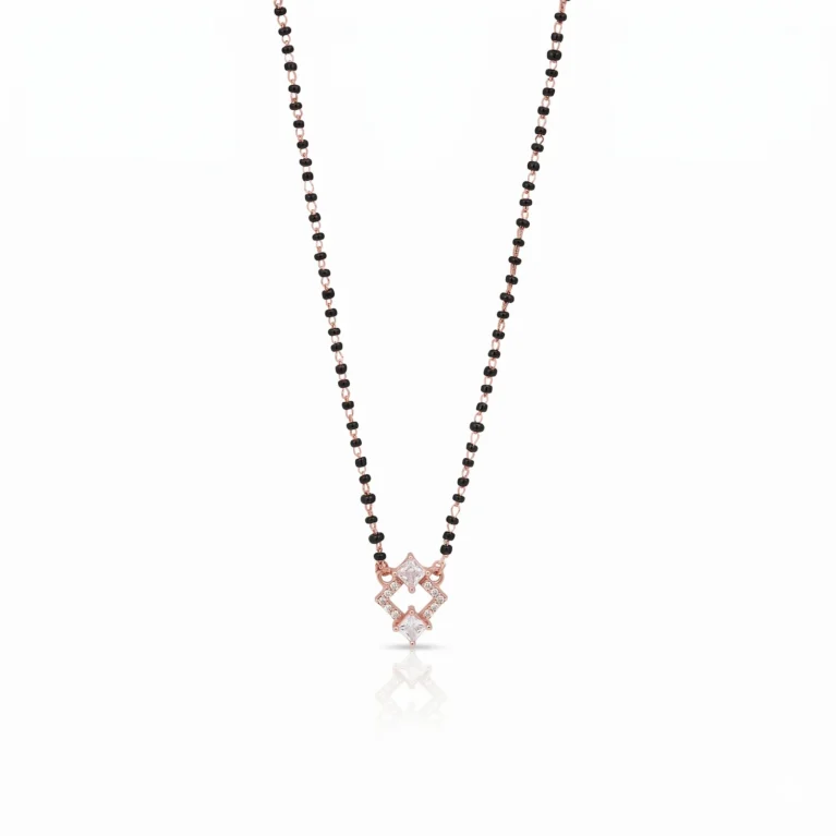 Nishav Jewellers 925 Sterling Silver Square-cut Open-rhombus Mangalsutra